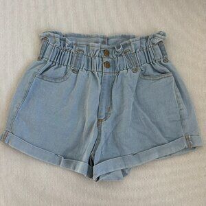 Jolie + Joy Paperbag Waist Denim Shorts | Light Wash High Rise | Size S